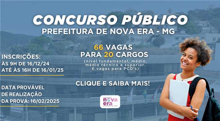 Concurso Público para Provimento de Cargos Públicos - Edital nº 01/2024 Município de Nova Era